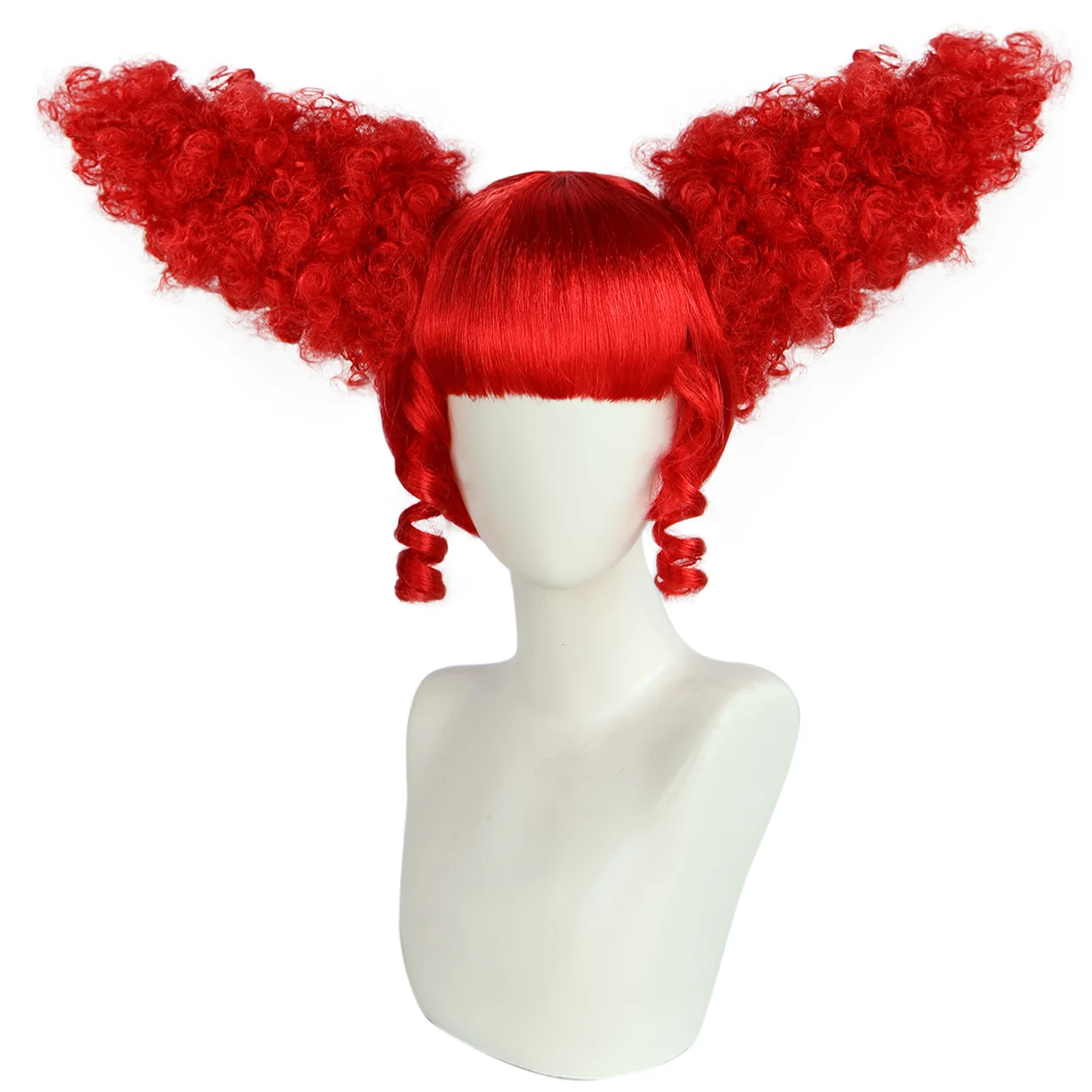 Anxin Brand Synthetic Fiber Wig: Bright Red Queen Style, Fluffy Hair, Unique Styling, Suitable for Cosplay Role-Playing Activities