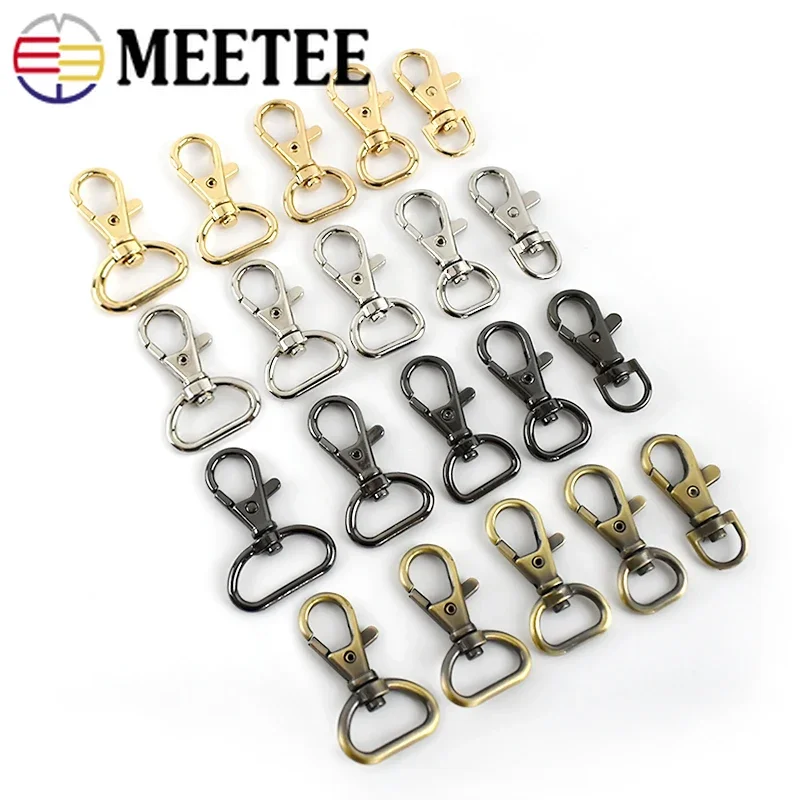 5/10Pcs 10-25mm Bag Strap Metal Buckles Meetee Dog Collar Lobster Buckle for Keychain Swivel Snap Hook Clasp Sewing Accessories