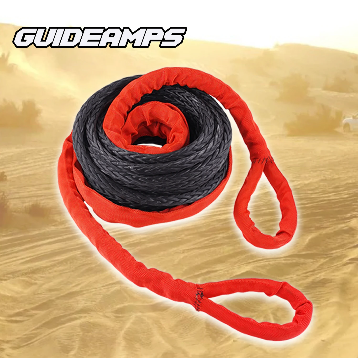 guideamps uhmwpe tow rope 12mm x 9m-26400lbs for 4x4 atv utv suv Heavy Duty Emergency Off-Road