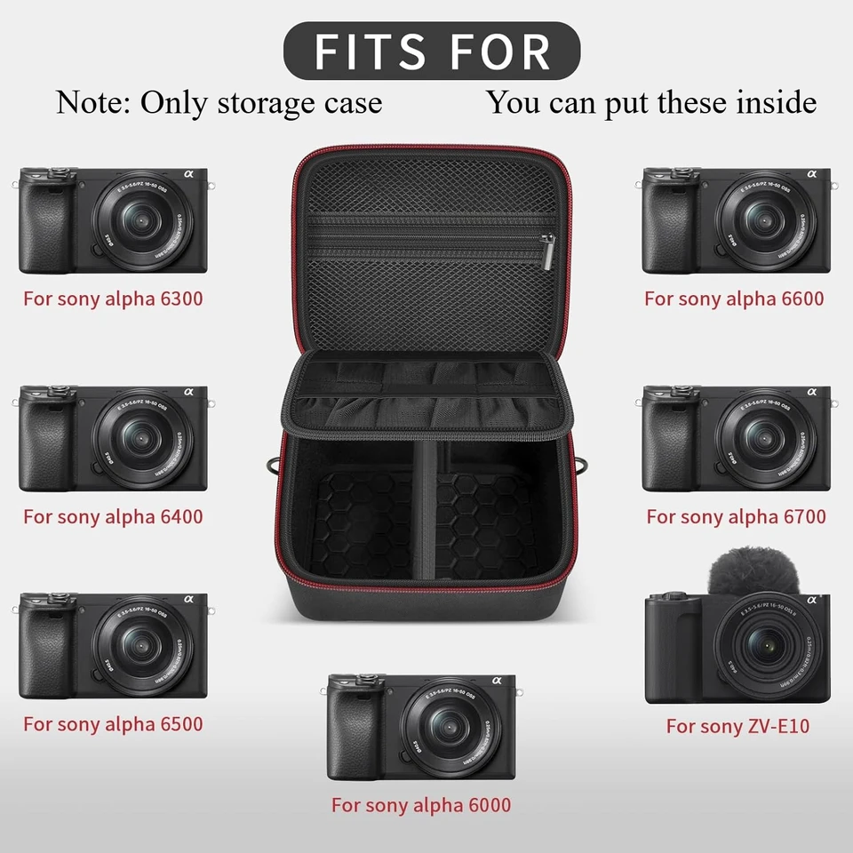 Hard Camera Case for Sony ZV-E10 A6400 A6000 A6100 A6600 A6500