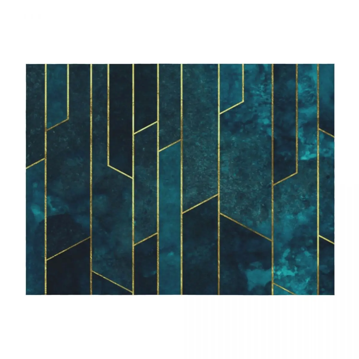 

Teal Gold Geometric Throw Blanket christmas decoration Winter beds valentine gift ideas Kid'S Blankets