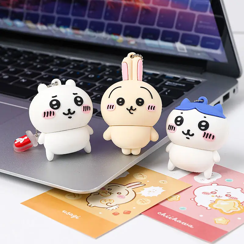

USB-накопитель Hachiware USAGI Chiikawa с мультяшным рисунком, 128 ГБ, USB-накопитель большой емкости, школьные компьютерные файлы для хранения USB-флеш-памяти