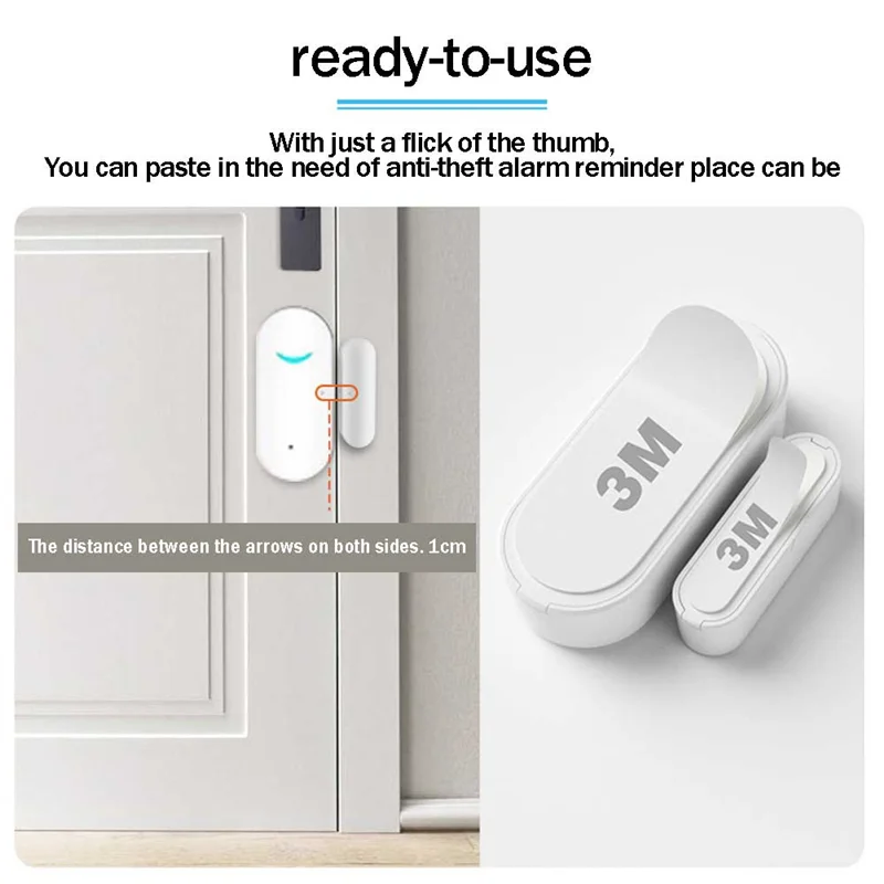 A24U สมาร์ท Wifi เครื่องตรวจจับแม่เหล็กประตู Wifi เซ็นเซอร์ประตูและหน้าต่างประตูสวิทช์แม่เหล็กนาฬิกาปลุก Anti - Theft Alarm Sensor