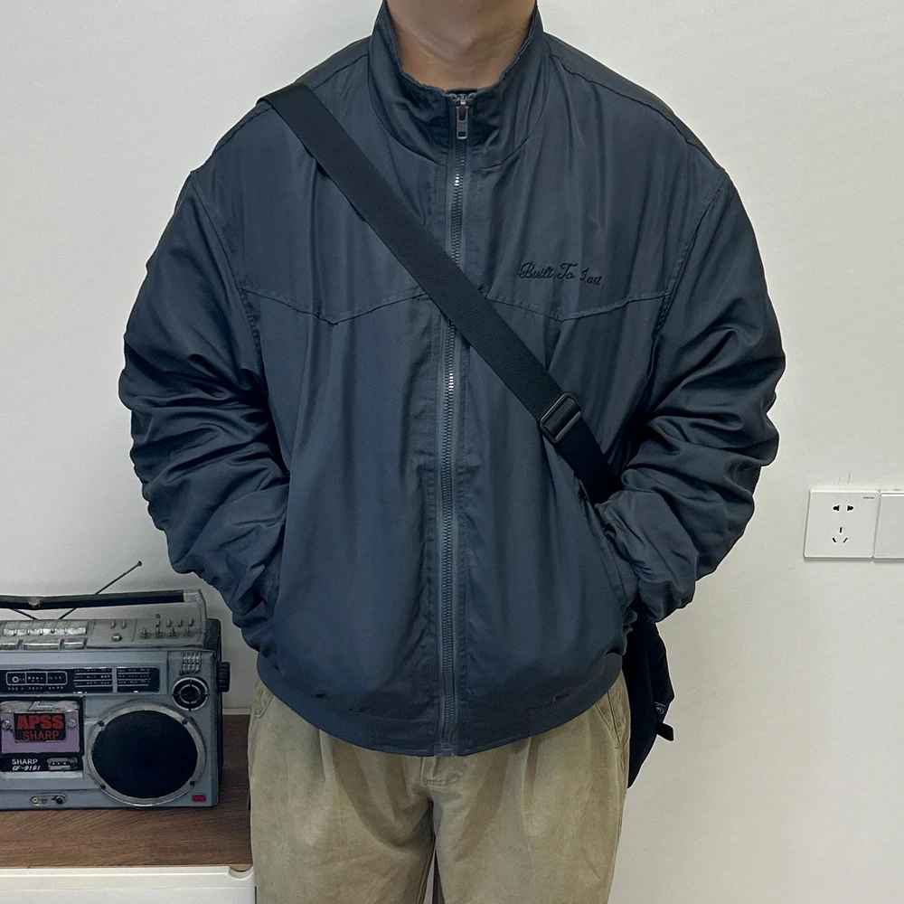 

Oversize American Street Pilot Jaet Men's Women's Loose Baseball Workwear Coat Dstring Sve Cleanfit ort Sle