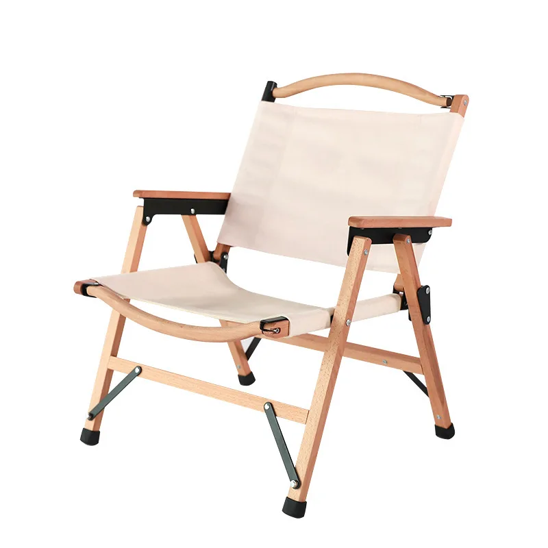 

Outdoor Folding Chair Raised Beech Camping Fishing Chair Car Portable Park Leisure Beach Chair