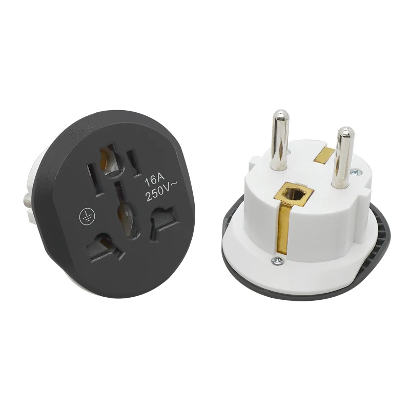 Ue plug adaptador eua para ue plugue adaptador 16a 250v universal adaptador de viagem ue tomada au uk cn para coreia da ue kr tomada de parede