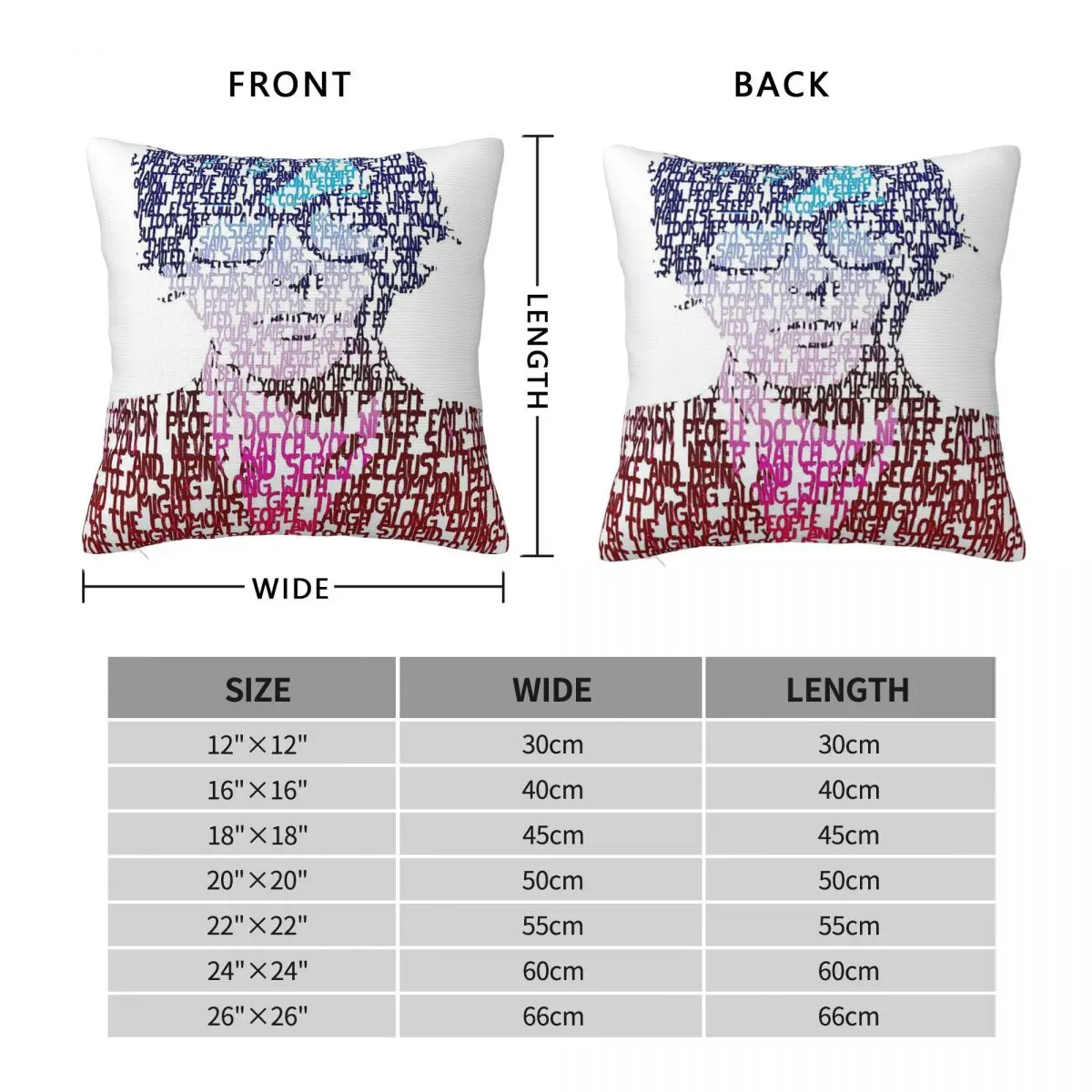 Pulp Band Common People Song Square Pillowcase Polyester Linen Velvet Printed Zip Decorative Pillow Case Car Cushion Cover 45x45