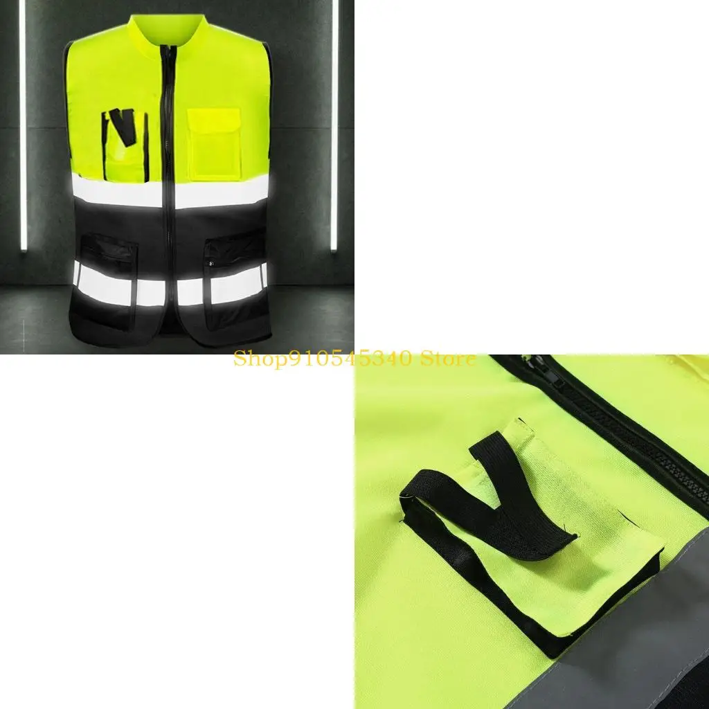 

U2JA Светоотражающий жилет высокой видимости Защитный жилет со светоотражающими полосами Строительная спецодежда Светоотражающий