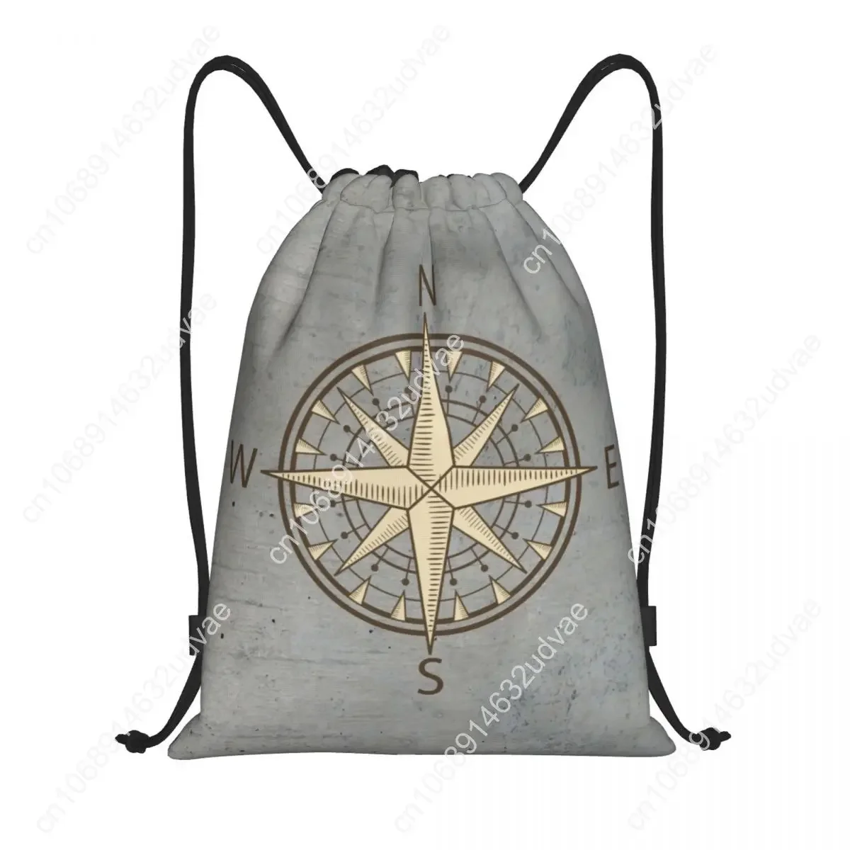 Personalized Grey Compass Backpack for Men and Women, Travel Bag for Workout, Yoga, Sailing, Gym, Hiking, Hiking, Camping