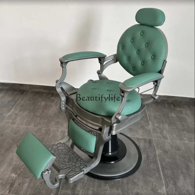 

High-End Men's Retro Chair Hair Salon Hair Cutting Chair Reclining Chair