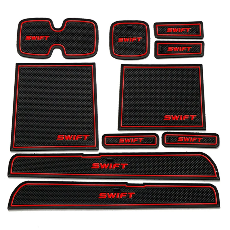 10PCS Car Door Groove Mat Interior Decoration Auto Accessories For Suzuki Swift 2005 2007 2008 2009 2010 2011 2012 2013 2014