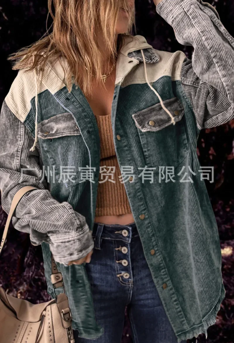 

Corduroy Coat Jacket for Women Cotton Spring Autumn Ropa Cardigan Orange Eans Punk Gothic Bomber Jacket Windbreaker Y2k