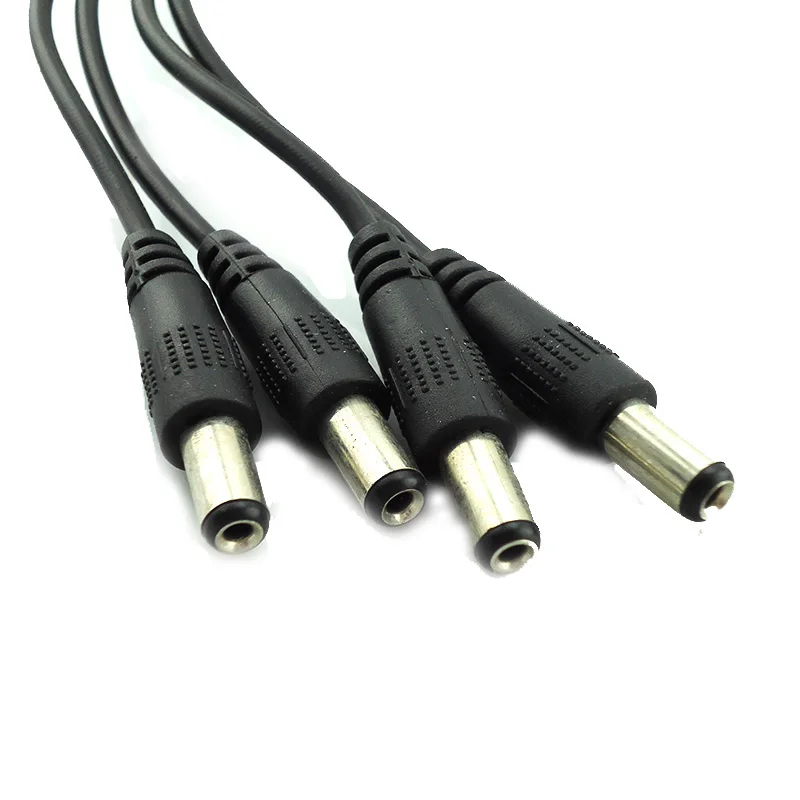 1 Female to 4 Male DC Power jack Adapter Splitter Plug Connector Cable 5.5mm*2.1mm Supply for CCTV Camera led strip A1
