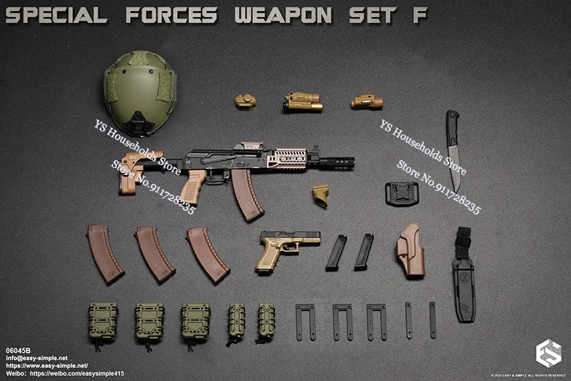 Easy&Simple ES 06045 1/6 Militarny Model Broni Specjalnej AK, Zestaw Akcesoriów do Figurki Akcji 12-calowej, Dekoracja Sceny