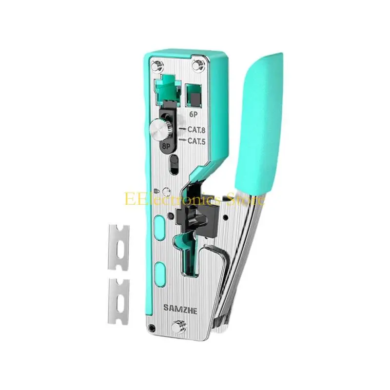 B03C Handheld Cable Crimping Pliers 8P 6P for RJ45 RJ11 Home Wiring Repair with Grip Handle and Cutter Function Use