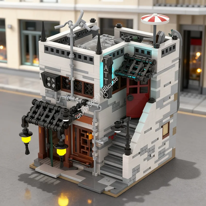 1291 قطعة MOC وحدات الوشم صالون النموذج التقليدي بناء هدية الكريسماس كتل لعبة العمارة تجميع فكرة ذاتية الصنع للأطفال #1