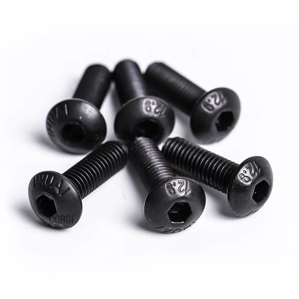 M1.6 M2 M2.5 M3 M4 M5 M6 M8 Button Head Hex Socket Cap Screw Assortment Kit 1840P Allen 10.9 Black Steel Bolts with Nuts Washers