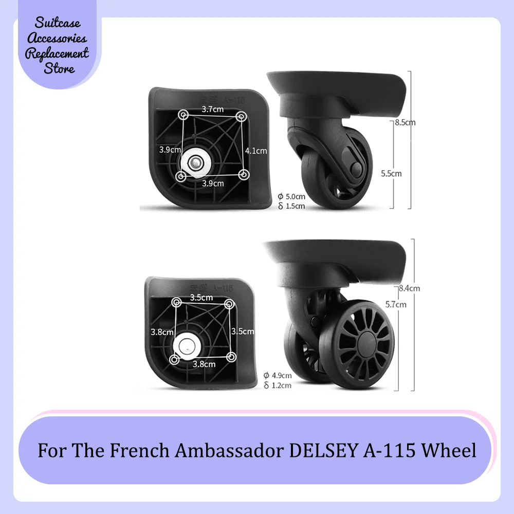 

For The French Ambassa DELSEY A-115 Universal Wheel Replacement Suitcase Smooth Silent Shock Absorbing Wheel Accessories Wheels