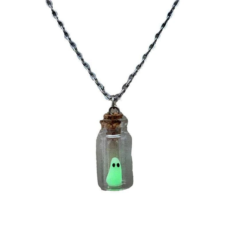 1 PCS Glow In The Dark Adopt A Ghost Necklace Cute Halloween Jewellery Pet Ghost