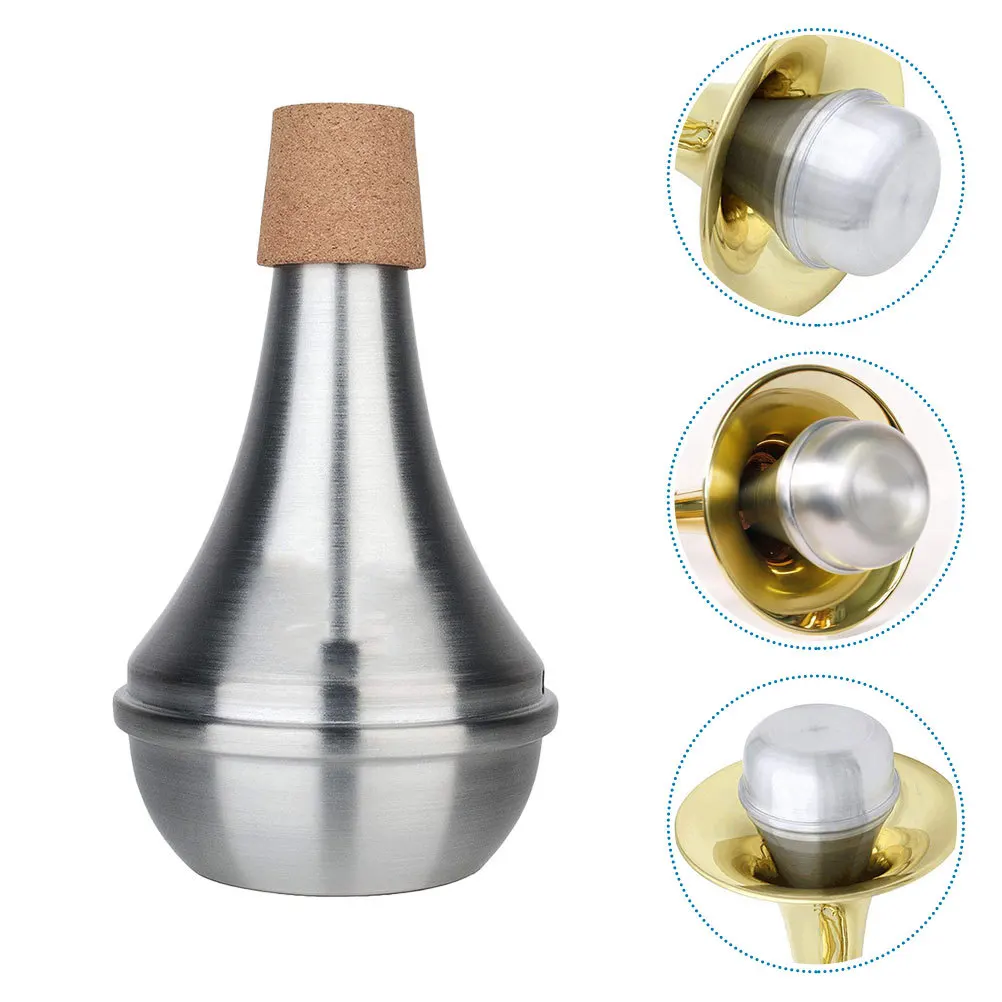 

Aluminum Alloy Soft Cork Trumpet Mute Lightweight Horn for Quiet Practice Noise Reduction Trumpet Accessories