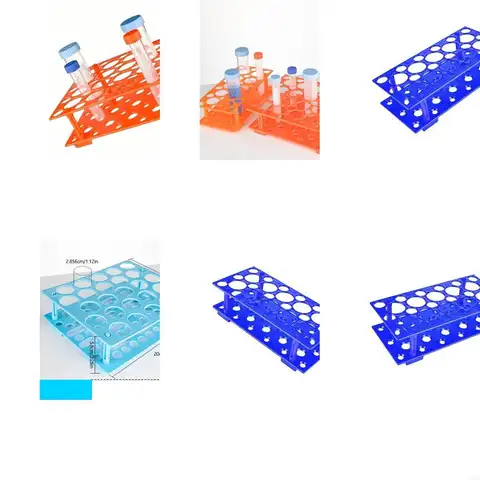 Plastic Clear Test Tube Rack Plastic Test Holder Rack Centrifuge Tube Holder Labortory Display Stands for Lab Test Tube F19E