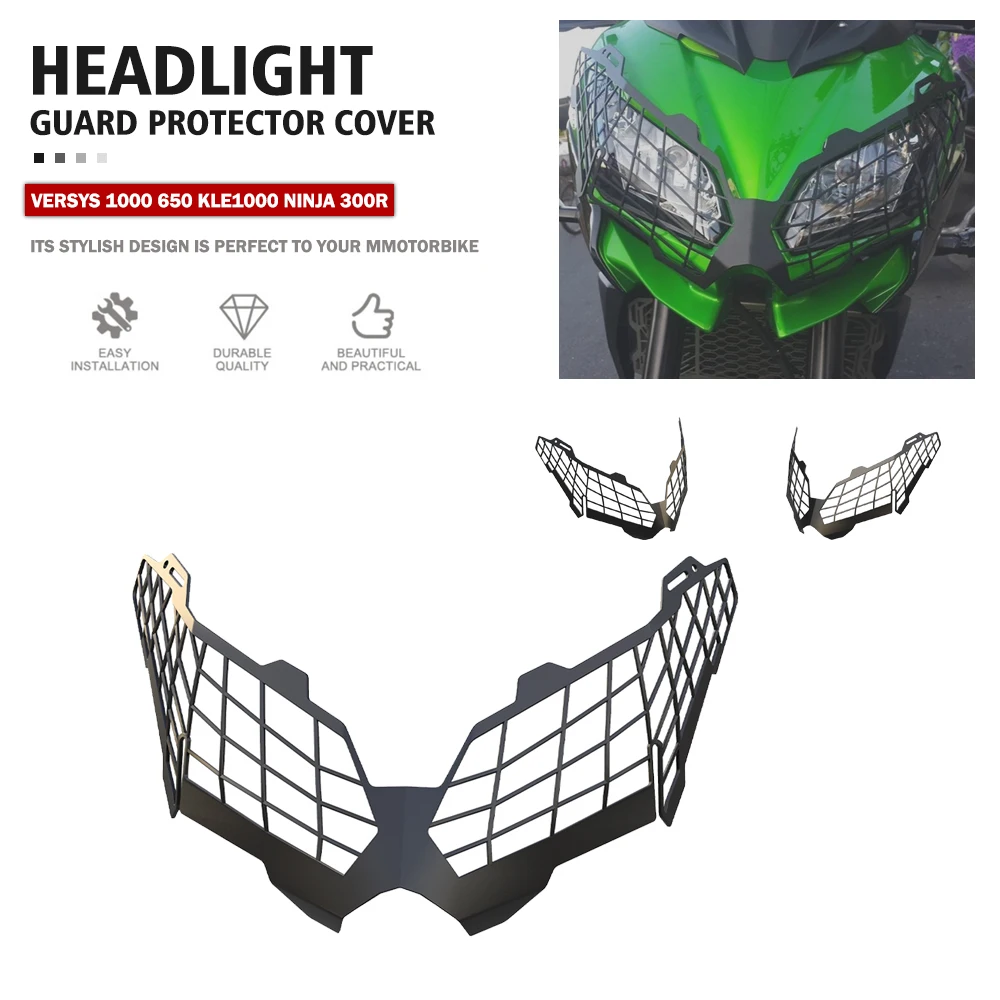 

Motorcycle Headlight Protector Guard For Kawasaki VERSYS 1000 650 KLE1000 Ninja 300 R Headlamp Head Light Protection Cover