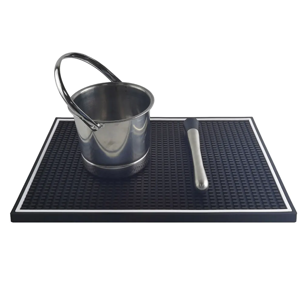 

Soft Rubber Nonslip Drain Pad for Coffee Maker Mat Countertop Pot Bottle Drying Black Table Mats Kitchen Dishes Precision