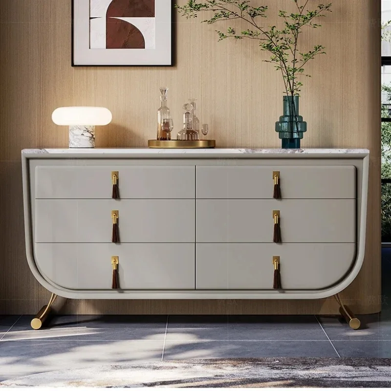 JJ Light luxury chest dining side cabinet Italian custom high-end villa large flat bedroom TV cabinet