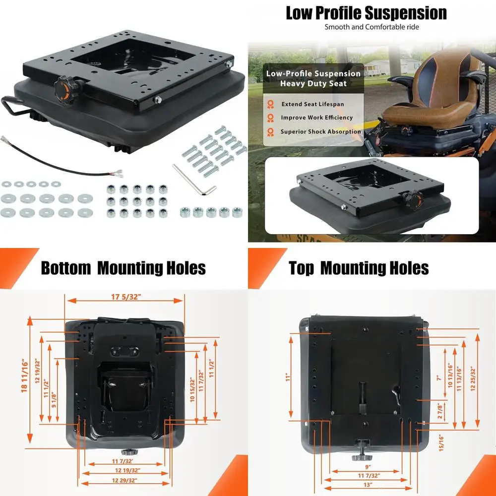 

Комплект подвески для газонокосилок с направляющими направляющими тросами или с нулевым радиусом поворота, совместим с большинством сиденьев неоригинального производства - Быстрая доставка