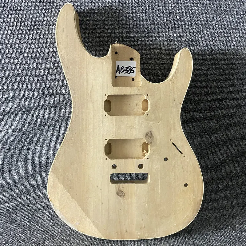 AB385 Soild Basswood Semi Finishing Electric Guitar Body 2 Points Tremolo No Paints DIY Guitar PART and Accessories