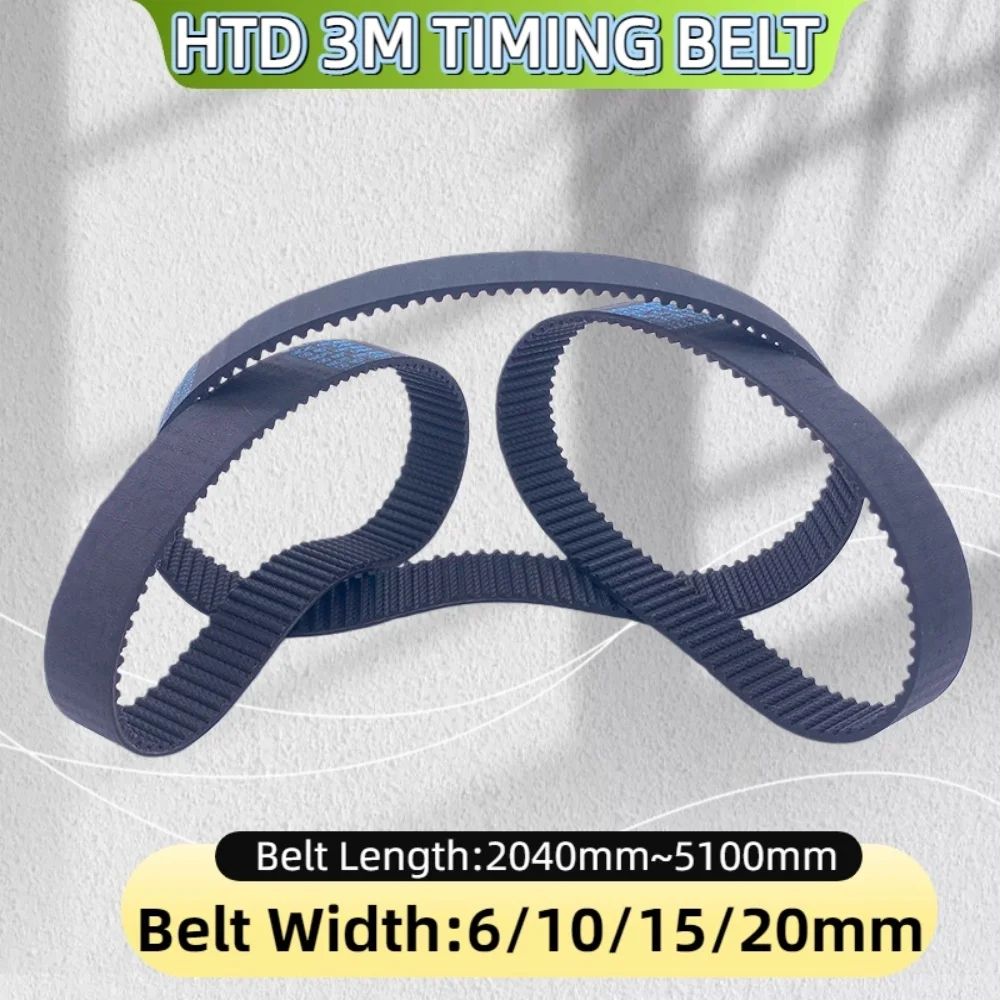 HTD 3M Timing Belt Length 2040 2121 2190 2349 2388 2460 3000 3225 3390 3600 4020 4284 4317 4698 5100mm  HTD 3M Closed Loop Belt