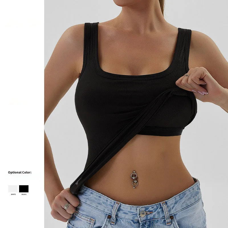 

Women Yoga Padded Tops Gym Sleeveless Vests Workout Crop Tops Gym Tank Tops with Removed Pads Sports Fitness Shirts Sports Wear