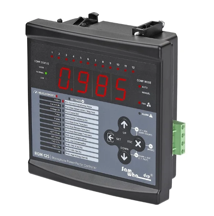 Samwha-DSP RGM-12S 220VAC Automatic Power Factor Control 12-Step Reactive Power Control Relay