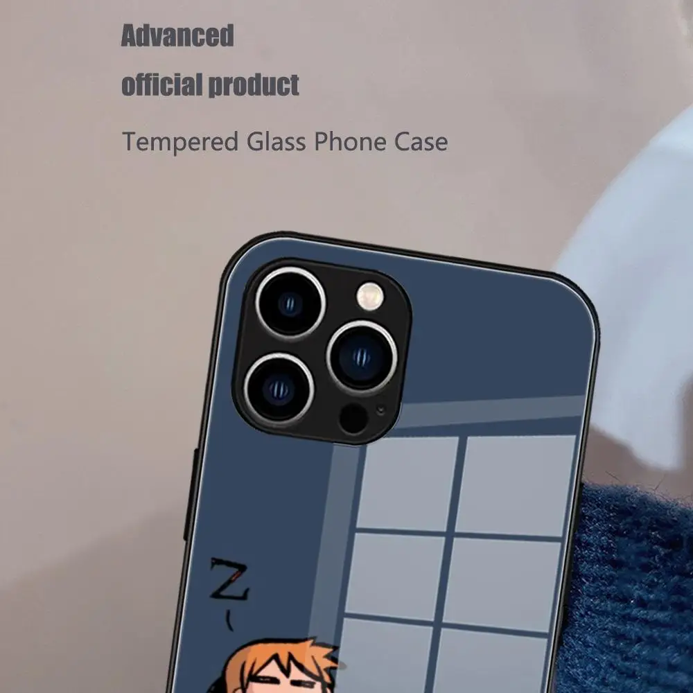 حافظة هاتف كارتون سكوت بيلجريم ضد العالم من الزجاج المقسى لهاتف آيفون 17 16 14 15 12 Pro 14 Plus 13 Pro MAX air iphone