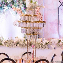 3pcs 100cm /140cm )Wedding Centerpieces Vase for Tables Tall Metal Gold Vases acrylic not Crystal flower stand centerpieces