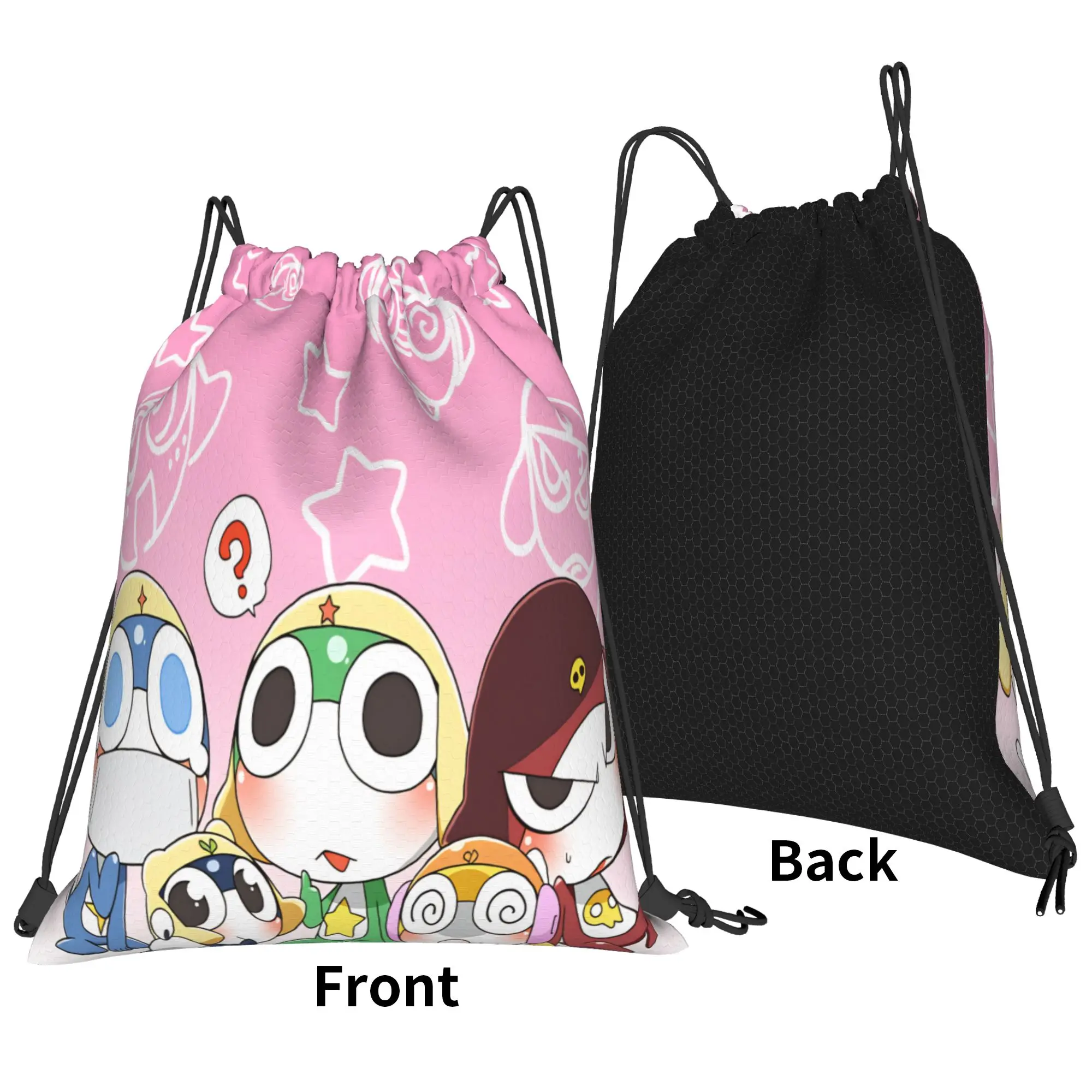 Keroros Gunsous Frog Drawstring Bag  Portable Casual Backpack Sports Yoga Sackpack String Bags For Couple