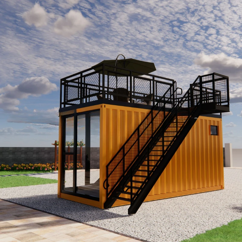 Luxury 20ft Prefabricated houses with kitchen,bathroom black shipping container house with one bedroom hotel use