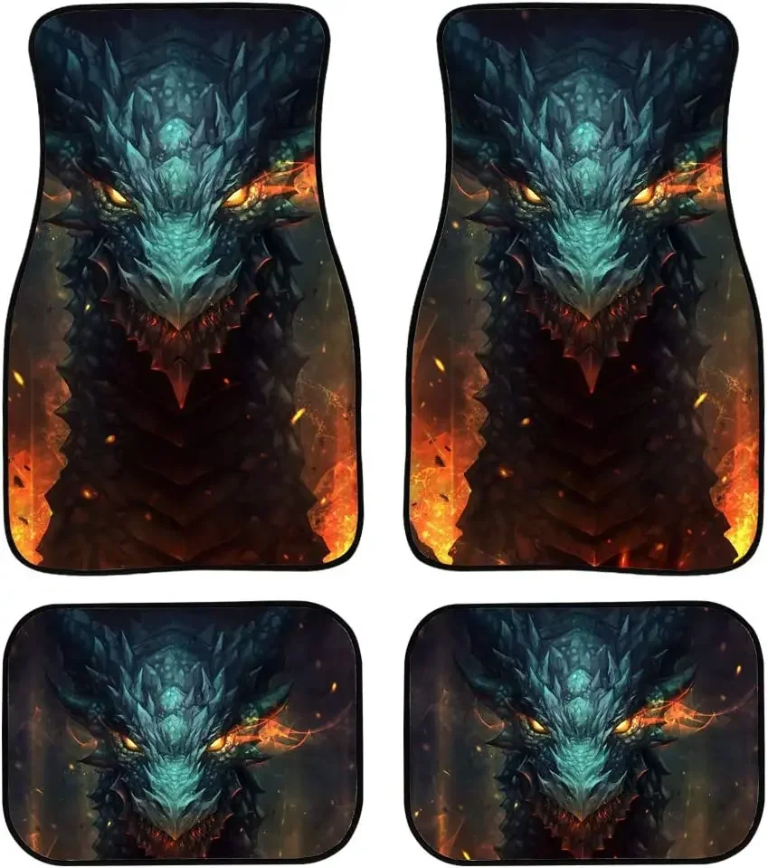 

Автомобильные и автомобильные коврики Cool Dragon, полный комплект из 4 предметов для женщин и мужчин, Универсальные Передние и задние автомобильные коврики для внедорожников