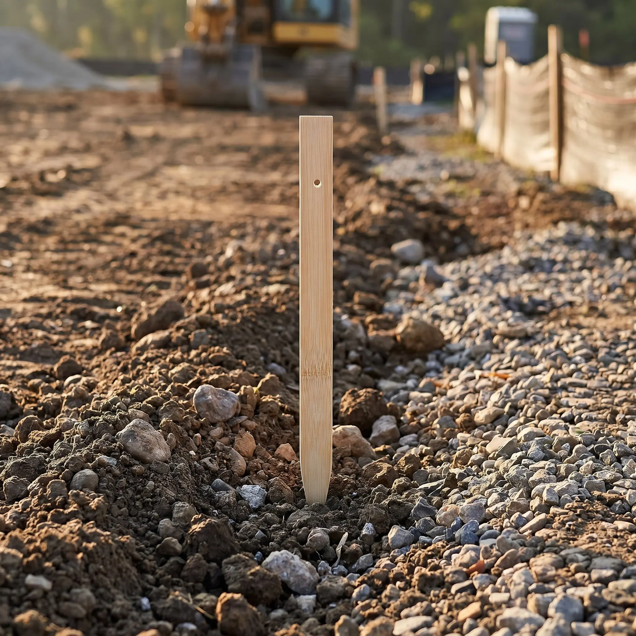 30Pcs Bamboo Survey Stakes 9.8 Inch Heavy Duty Construction Line String Stakes Yard Perimeter Markers Property Markers