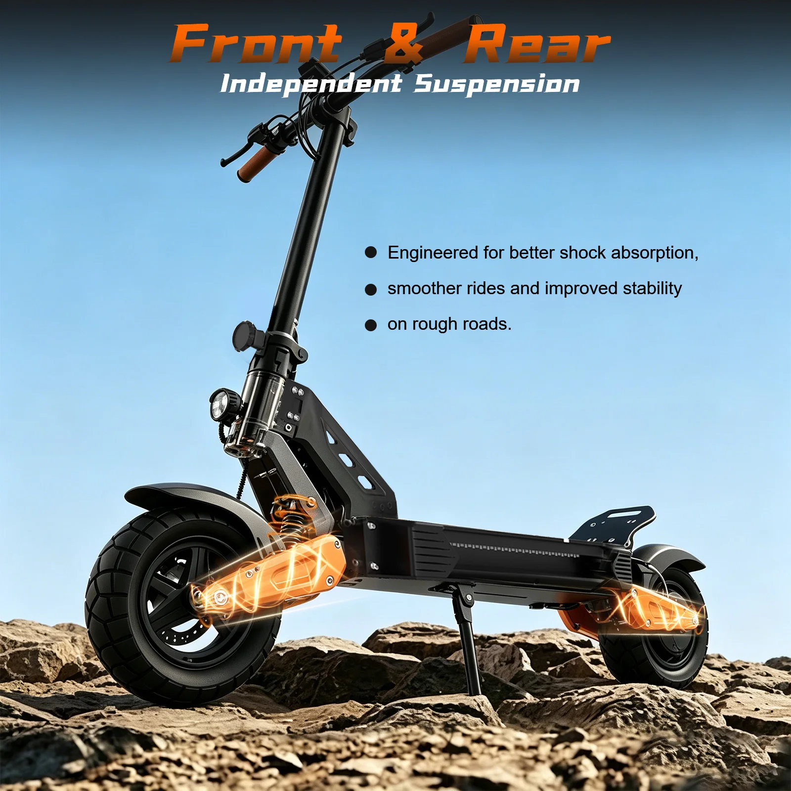 JUICEASE C67Pro Elektroroller mit Hohem Drehmoment, 48V 13,5Ah Hochleistungsakku, 50KM Reichweite, 35 ° Hill Climbing 10 Zoll Fatbike-Reifen Offroad APP-Steuerung – Detail 14