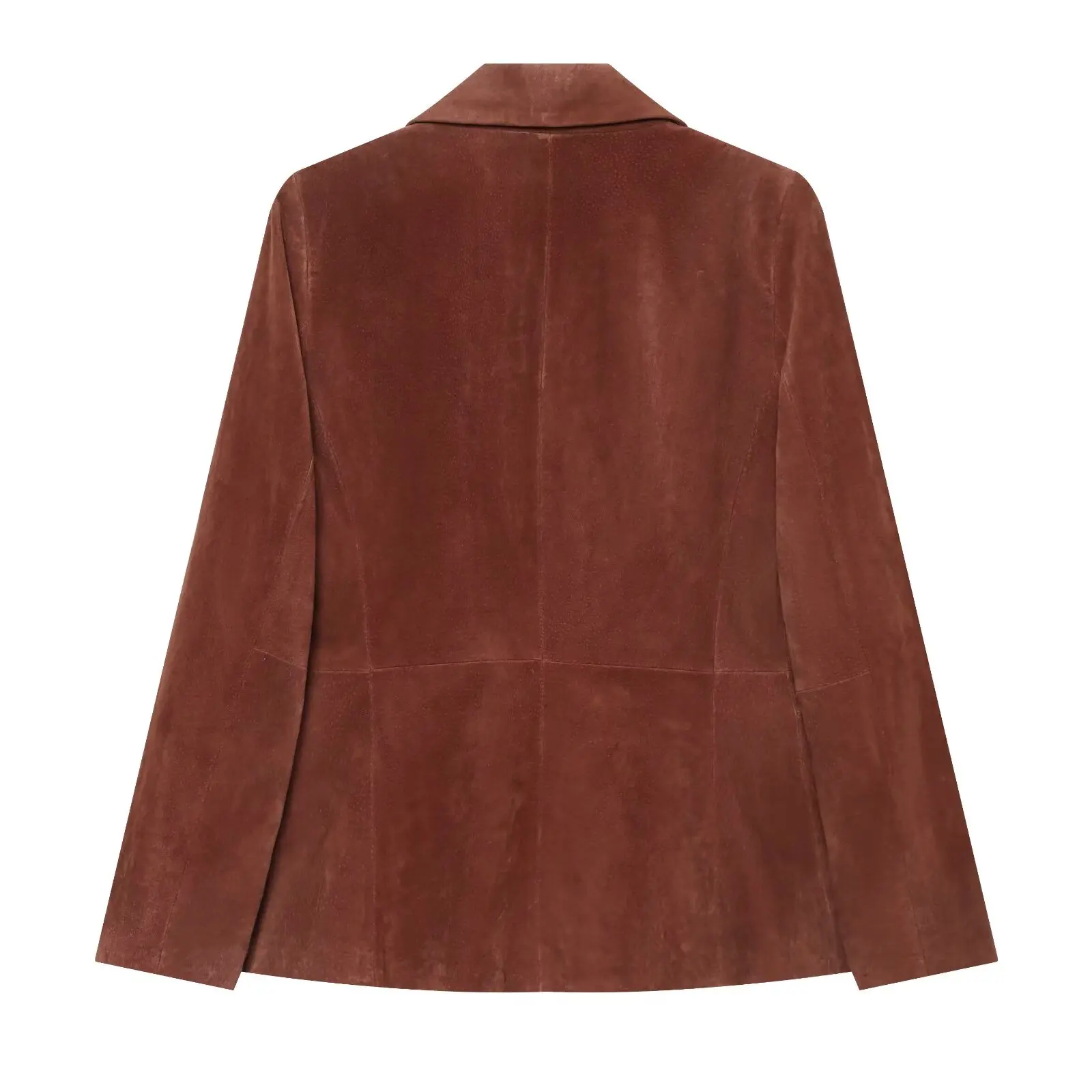 NINE ZAR Women's Suede Velvet Tailored Double-Breasted Suit Jacket Casual Long Sleeve Fashionable Women's Clothing