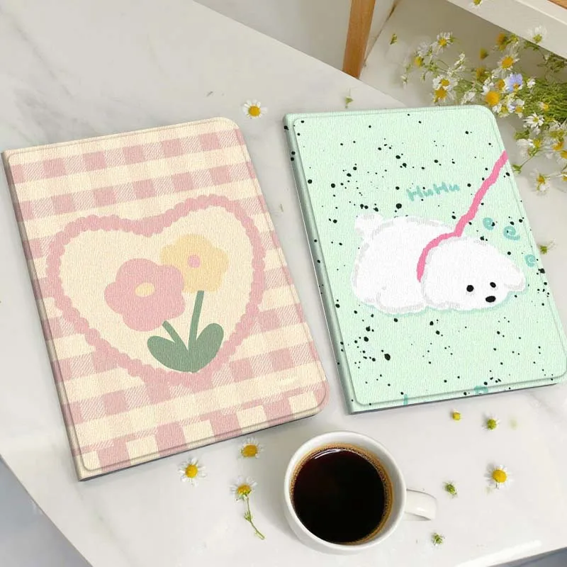 

Cartoon Heart Flower Pattern Tablet Case For Huawei Honor MatePad MediaPad Air 5 6 7 11 V6 V7 V8 V9 X9 X8 T10 T10s C5e T5 Gift