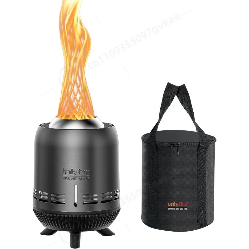 Portable Smokeless Fire Pit 9.5 Inch Stainless Steel Outdoor Tabletop Fire Bowl for Patio Backyard Camping Heater, Black FP055