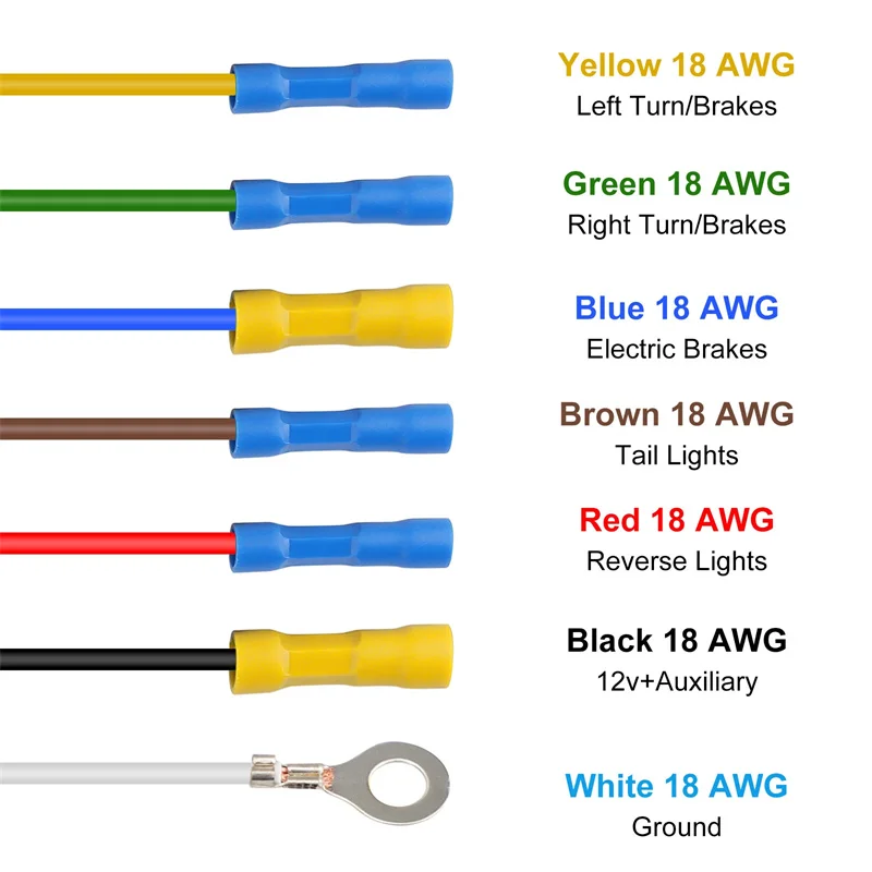 7 طريقة RV مقطورة ضوء مقبس توصيل 7 دبوس سلك مقطورة كهربائية محول سريع مع تصاعد قوس