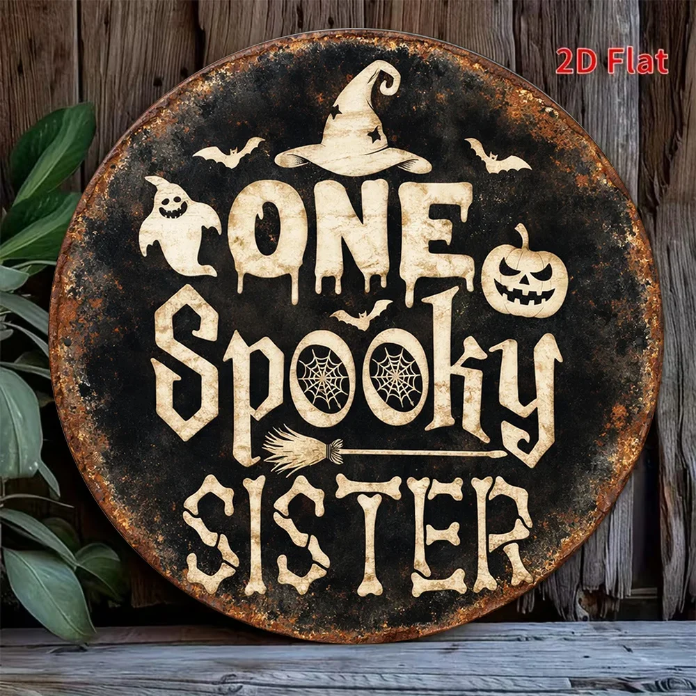 2D Flat - 1pc 8 * 8In/20X20Cm 2D Flat Round Aluminum Sign, Retro Aluminum Plaque about 