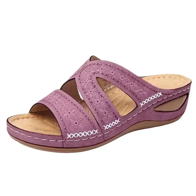 Sommer 2026 Damen-Sandalen mit offenen Zehen, Retro Rutschfeste Leder-Freizeitsandalen, Modische Vielseitige Damensandalen – Detail 7