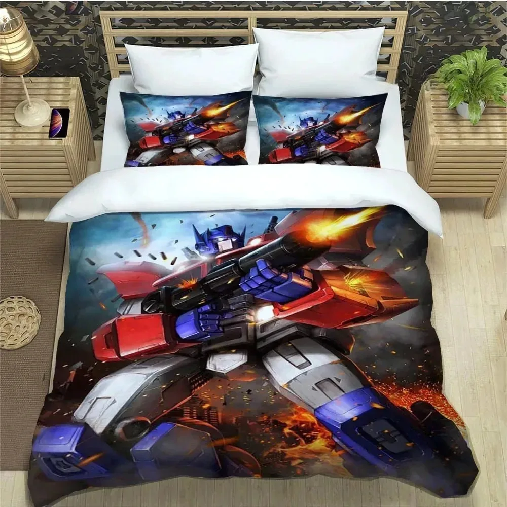 

Yellow Transformers Fashion Bedding Set,3D Transformers Pillowcase,Robot Quilt Cover Cute Gift To Family and Friends