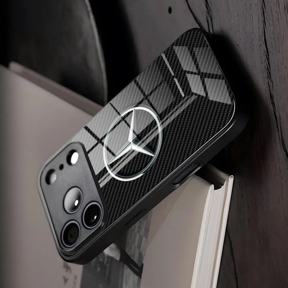 Etui na telefon M-MercedeS- z szkła, pasujące do 58-68, do IPhone17 Air 16 15 17 14 Pro Max 13 12 11 X XS XR Plus, do Samsung S 26 24 — zdjęcie produktu 4