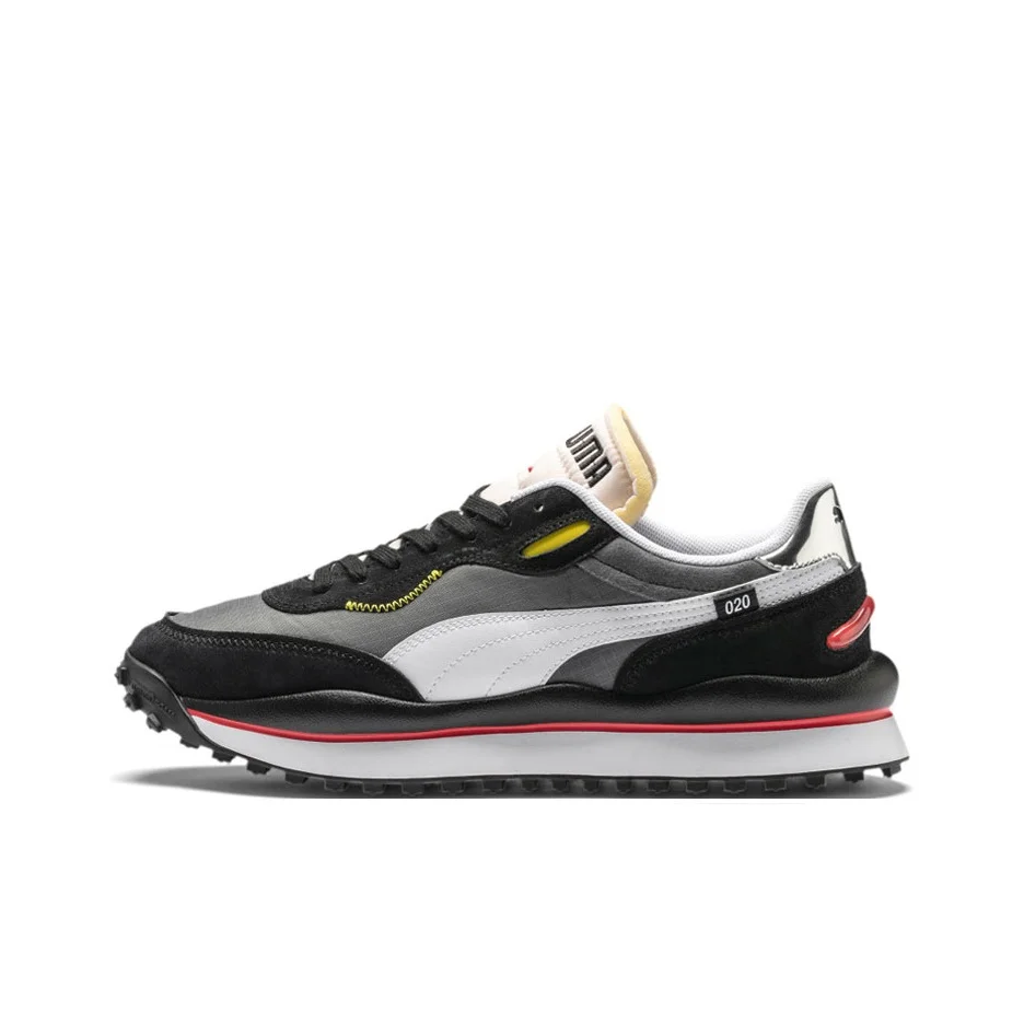 PUMA Style Rider Cushioning Lightweight Rebound Low top Casual Shoes Unisex Black Blue 371150-05