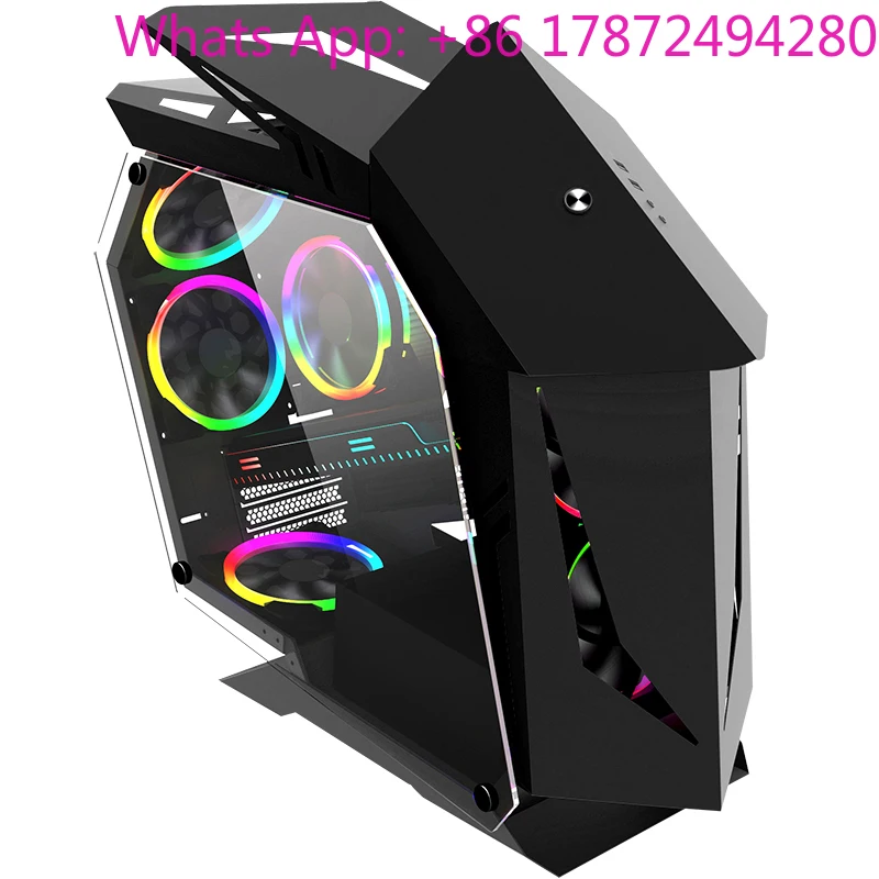 

White PC Case Mid Tower Tempered ATX Computer Cases Towers PC Gaming Computer Cases